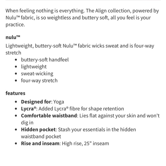 lululemon Align™ High-Rise Pant 25" size 8-Wee are from space nimbus battleship - Picture 4 of 11